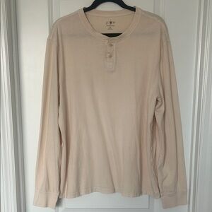 J. Crew Men's Beige Long Sleeve Henley